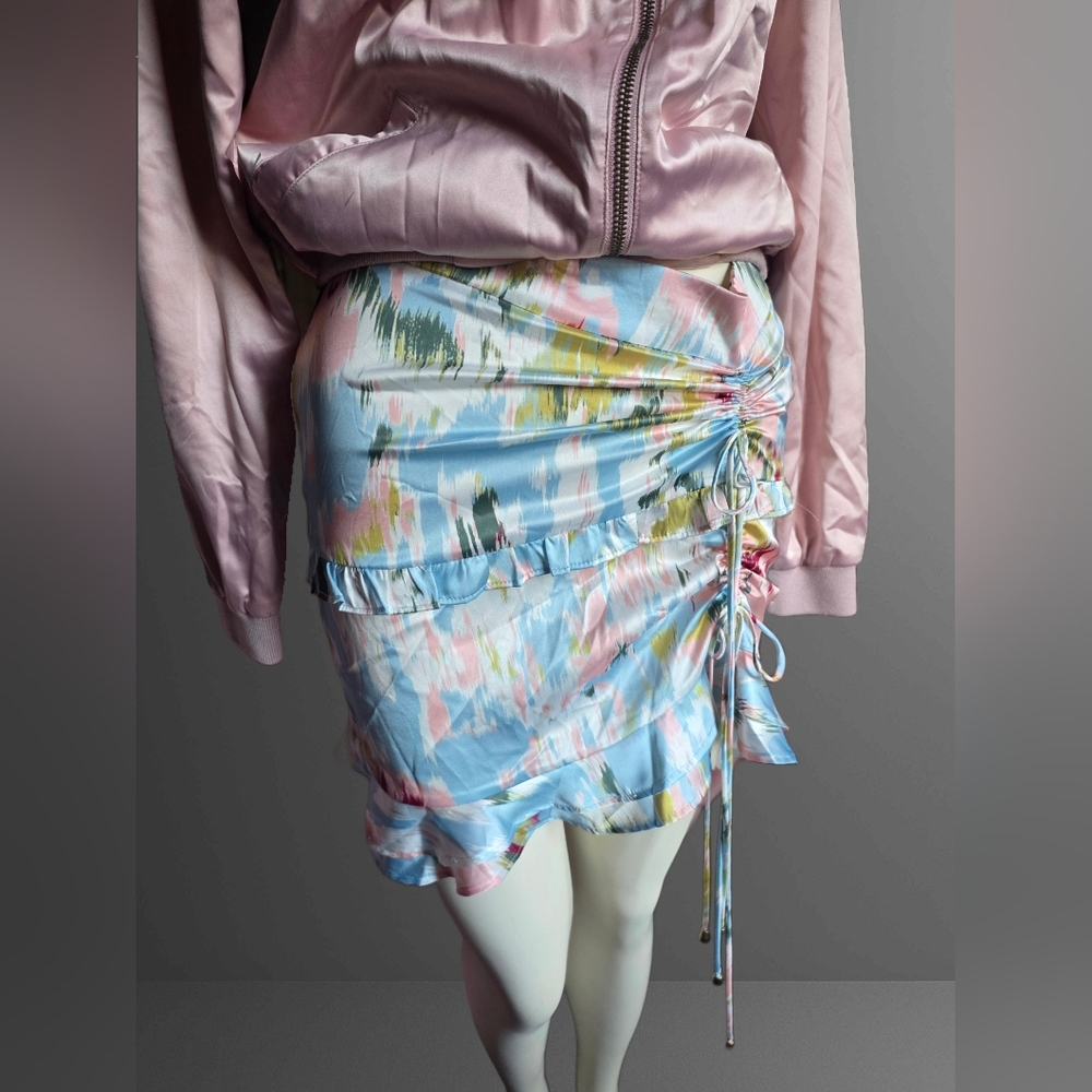 Pastel Ruched Mini Skirt NWT | Y2K Inspired Ruffle Skirt